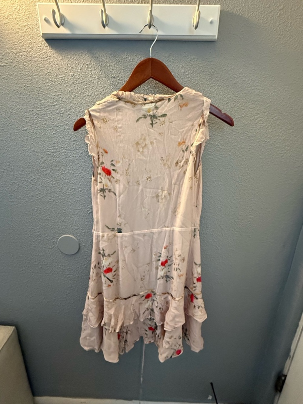 AllSaints Ari Kora Flora Print Ruffle Wrap Mini Dress - Picture 3 of 4